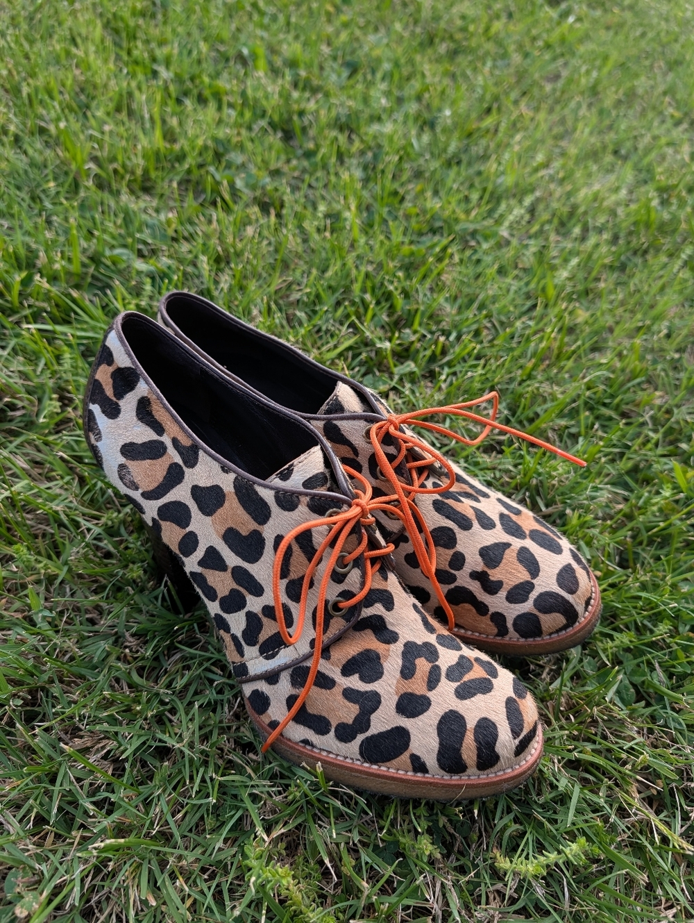 🐆 Vintage Y2K Coach Tullah Leopard Print Lace-Up Calf Hair Ankle Booties, 9B - Picture 3 of 13